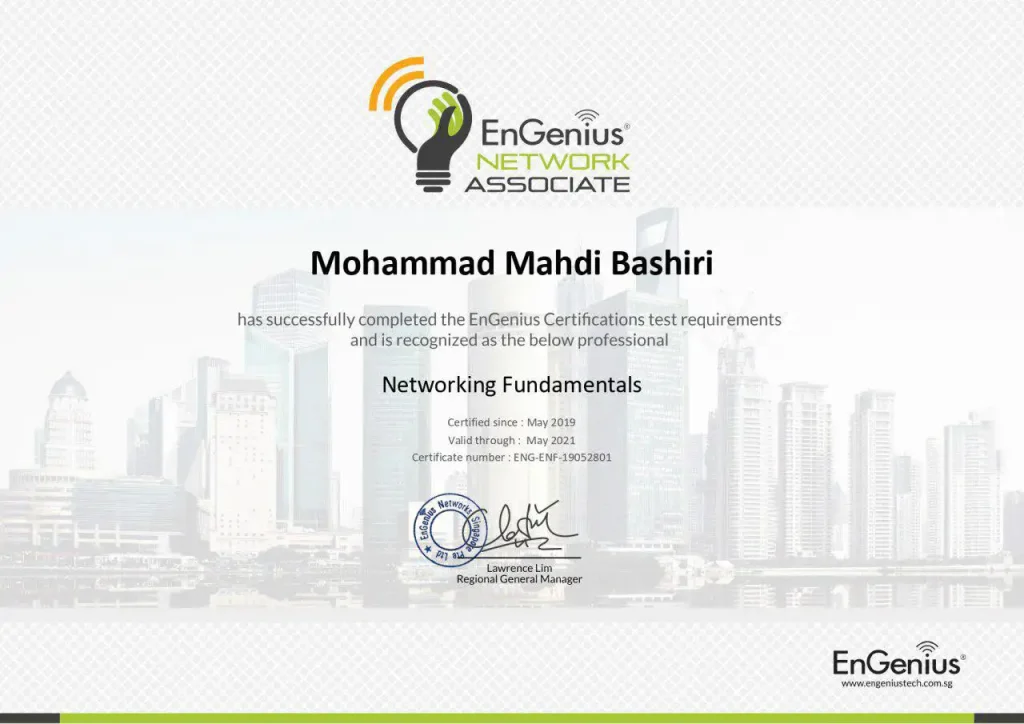 گواهی محمد مهدی بشیری آرسس پارت