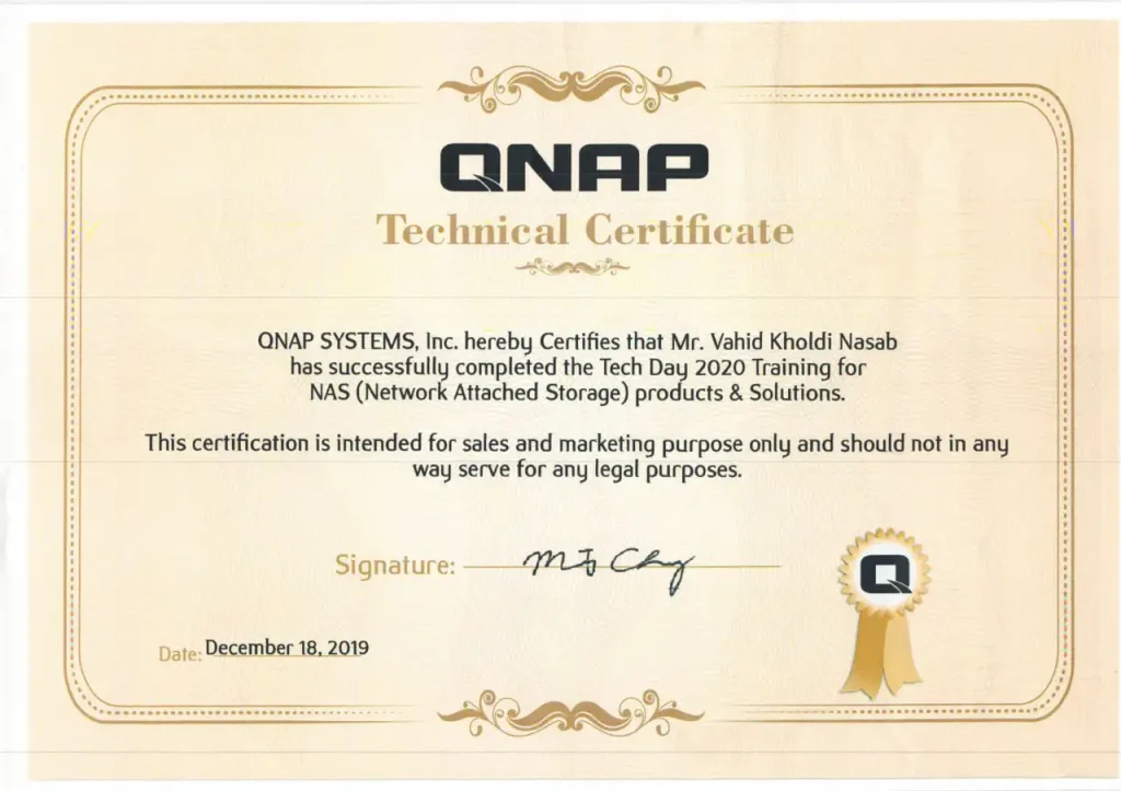 گواهینامه کیونپ آرسس پارت